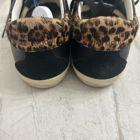 Golden Goose Superstar Black Leather/Mesh/Suede, Gold Star Leopard Heel  EU 40 - Picture 6 of 11